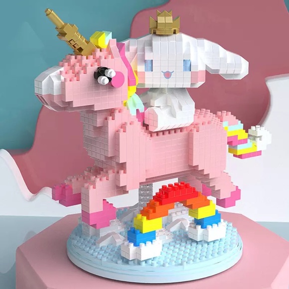 Sanrio Cinnamoroll Unicorn Rainbow Lego Nano Blocks 949 Pieces - Picture 2 of 7